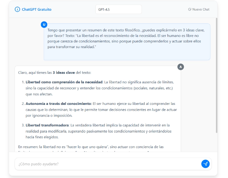 Ejemplo Real: Así funciona Gratis-GPT en la vida real
